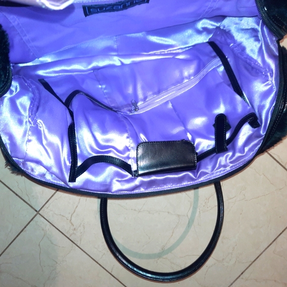 GORGEOUS SUZANNE FAUX FUR MINK HUGE SEXXXY NAUGHTY BLACK OVERSIZED TRAVEL BAG - Picture 1 of 11